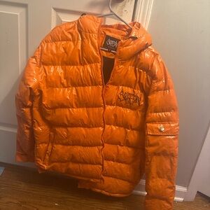 Orange Men's Puffer Jacket